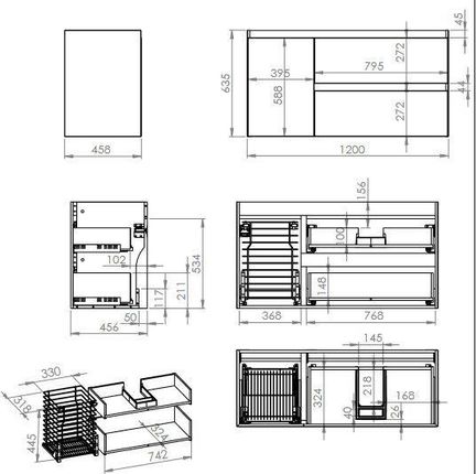 Elita Split Szafka Podumywalkowa 120 Cm Lewa Fume Matt Pdw 169020 291853 - zdjęcie 3