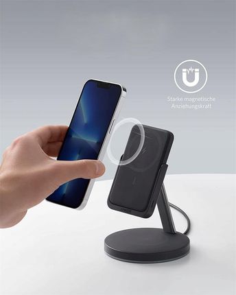Bezprzewodowa ładowarka Anker PowerWave Mag-Go 2-in-1 Stand 5K (B25A7311) Czarna - zdjęcie 5