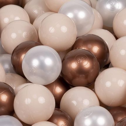 Kiddymoon Suchy Basen Okrągły Velvet Z Piłeczkami 7Cm Zabawka Basen Piankowy Róż Pustyni Pastelowy Beż-Miedziany-Perła - zdjęcie 2