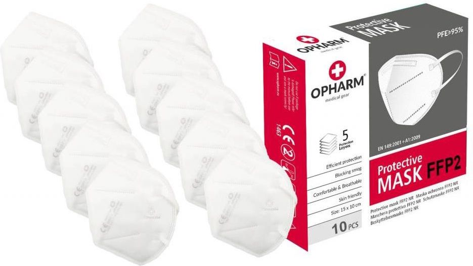 Opharm Maseczki Ochronne Medyczne Ffp Warstwowe Polskie Szt Box