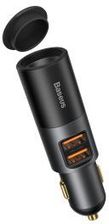 Zdjęcie Produkt z Outletu: Baseus CCBT-D0G ładowarka Share Together Fast z gniazdem zapalniczki, 2x USB, 120W (szary) - Ciechanów