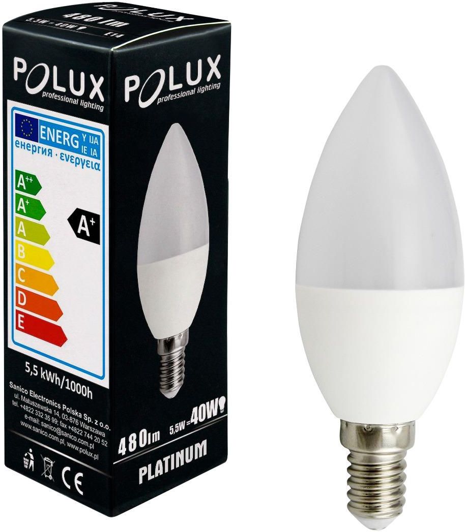 Polux Żarówka Led E14 5 5W Ciepła Biała Barwa 3000K 480Lm 303189