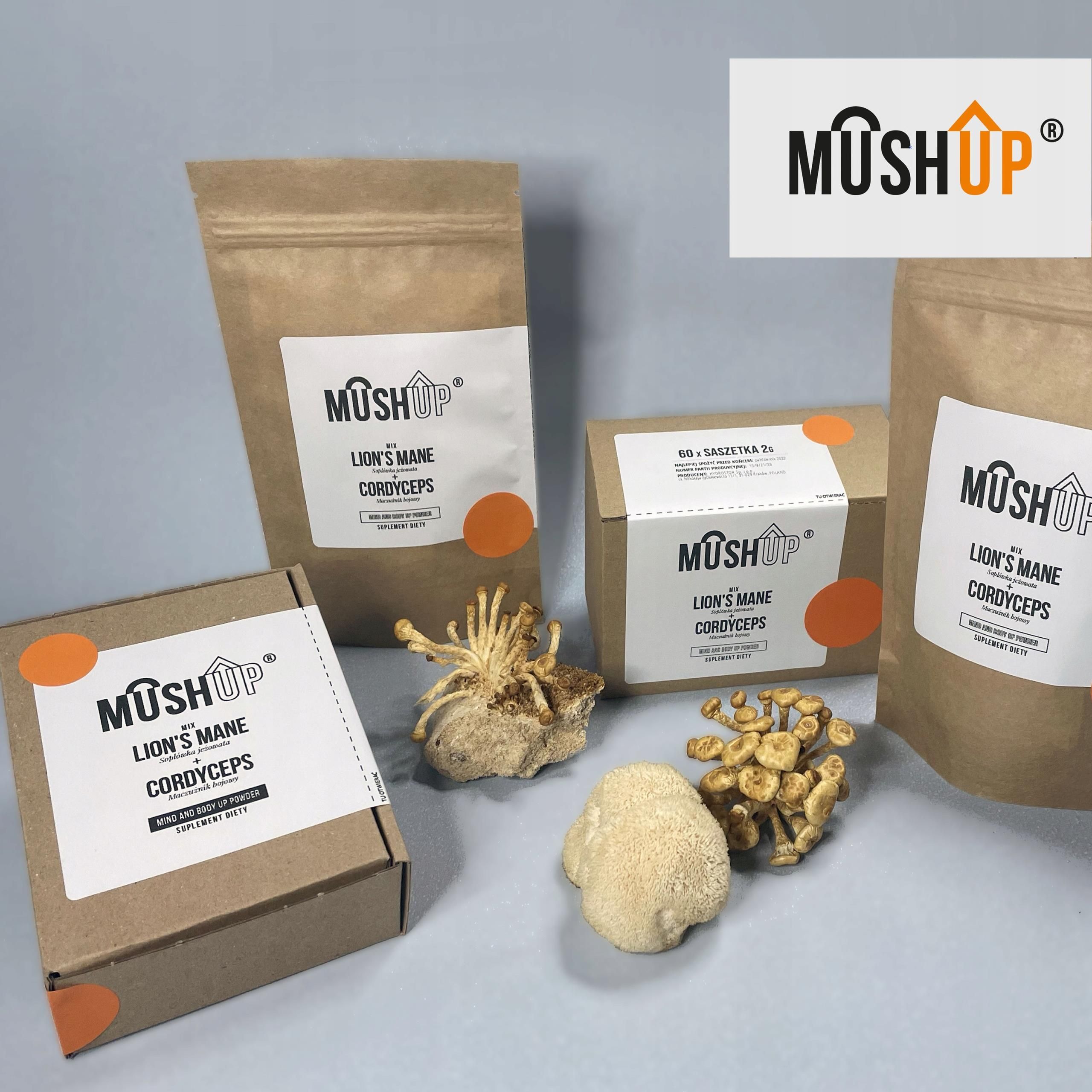 Preparat medycyny naturalnej MushUp MIX soplówka jeżowata cordyceps