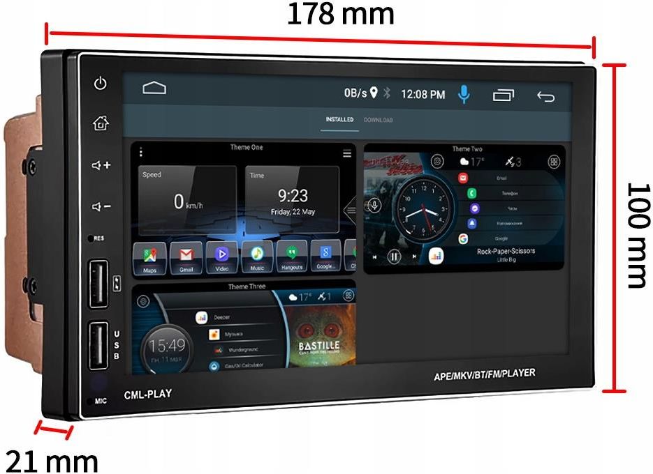 Radioodtwarzacz Samochodowy Radio Samochodowe 2 Din Android Usb Gps