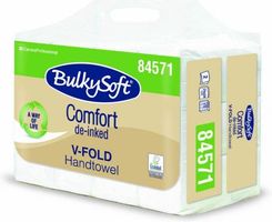 Zdjęcie Ręcznik Papierowy Bulkysoft Comfort De-Inked Składany Typu V-Fold (Zz) 2 Warstwy 24X21 cm Kolor Biały Celuloza Z Recyklingu 3000szt./Op. - Sulejówek
