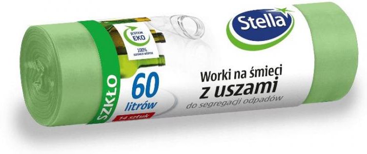 Stella Worki Do Segregacji Odpadów Śmieci Z Uszami 60L 14Szt Zielone