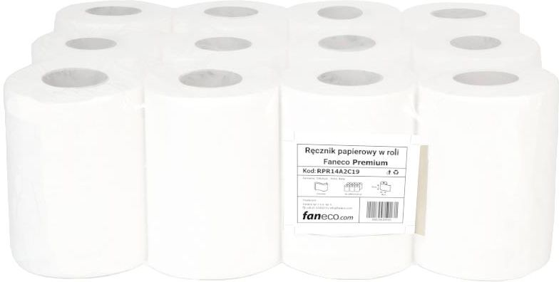 Faneco Ręcznik Papierowy W Roli Premium 12szt 2 Warstwy 60 M Celuloza