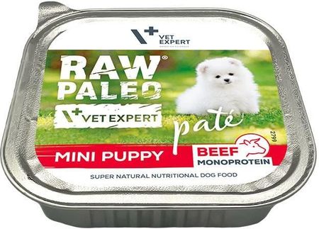 Vetexpert Raw Paleo Pate Mini Puppy Beef Wołowina Tacka 150G - zdjęcie 2