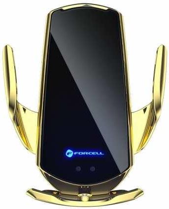 Forcell Uchwyt Z Ładowaniem Indukcyjnym Automatyczny + Adapt Magnetyczne Hs1 Qi 15W Złoty - zdjęcie 2