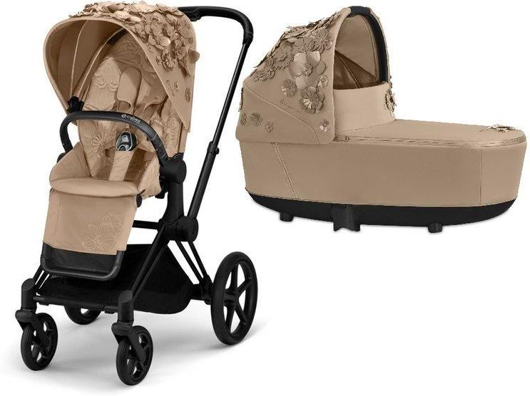 Wózek Cybex Platinum Cybex Priam 2 0 Simply Flowers Nude Beige Głęboko