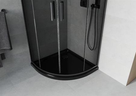 Mexen Rio 80x80cm Grafit Czarny + Brodzik Flat Czarny -863-080-080-70-40-4170B - zdjęcie 5
