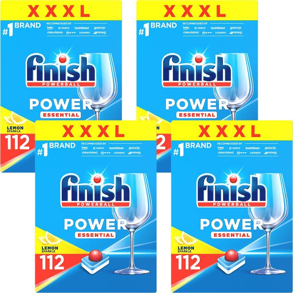 Finish Power Essential Lemon Tabletki Do Zmywarki 448Szt Zestaw