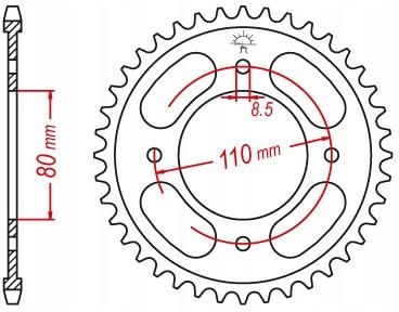 Części motocyklowe Jt Sprockets Zębatka Tył Tylna Honda Cbf 125 Cbf125