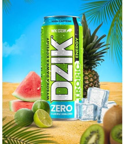 Wk Dzik Tropic Napój Energetyczny Zero Kalorii 24 Sztuki 500ml 150 Mg