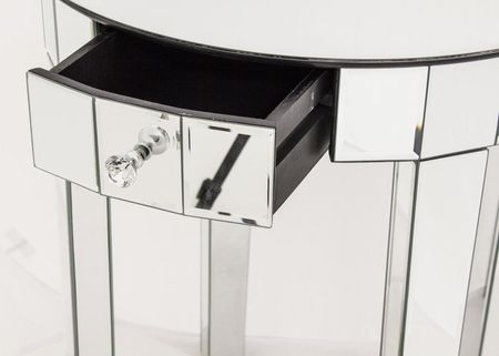 Stolik Chromowany Srebrny Z Jedną Szufladą 69Cm 11073 - zdjęcie 2