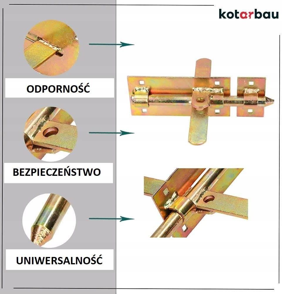 Akcesoria do bramy Kotarbau Zasuwa Garażowa Dwustronna 150mm Rygiel Z