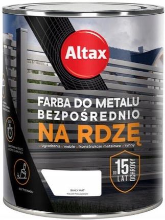 Altax Farba Do Metalu Na Rdzę Biały Mat 0.75l - zdjęcie 2