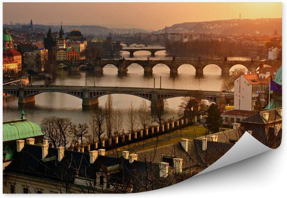 Fototapety Pl Most Karola Praga Panorama Miasta Drzewa Budynki