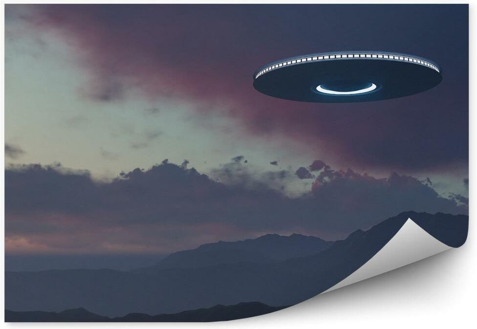 Fototapety Pl 3D Ufo Góry Niebo Chmury Kwiaty Fototapeta 250x250cm