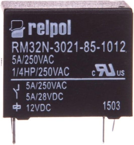 Relpol Przekaźniki Miniaturowy 1Z 5A 12V Dc Pcb Rm32N 3021 85 1012