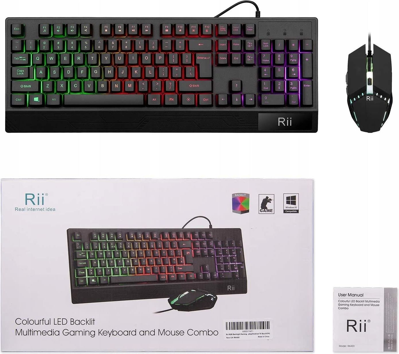 Klawiatura Klawiatura Mysz Pro Set Rii Led Rk400 Opinie I Ceny Na