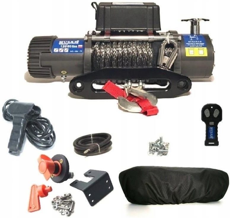 Akcesoria Off Road Husar Winch Wyciągarka 12000 Z Liną Syntetyczną 5 5T