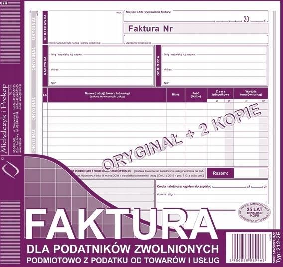 Michalczyk I Prokop Druk Faktura Dla Zwoln Z Vat Sprzed Nab Odb 212 2E