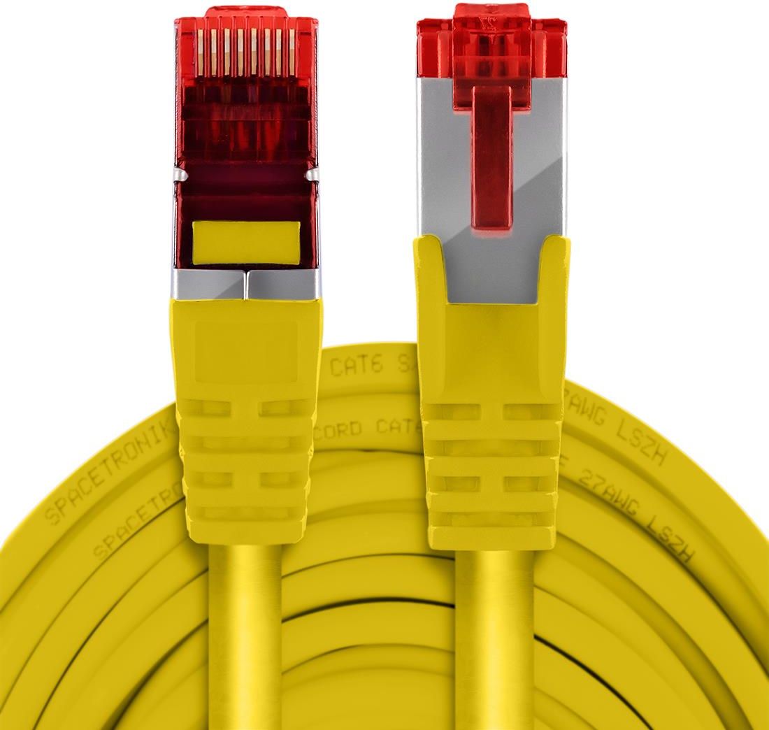 SPACETRONIK KABEL RJ45 CAT 6 S FTP AWG27 LSZH ŻÓŁTY 0 5M ŻÓŁTY