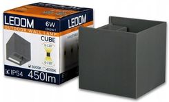 Zdjęcie Kinkiet Zewnętrzny Kostka Cube Szary 2X3W 4000K - Andrychów