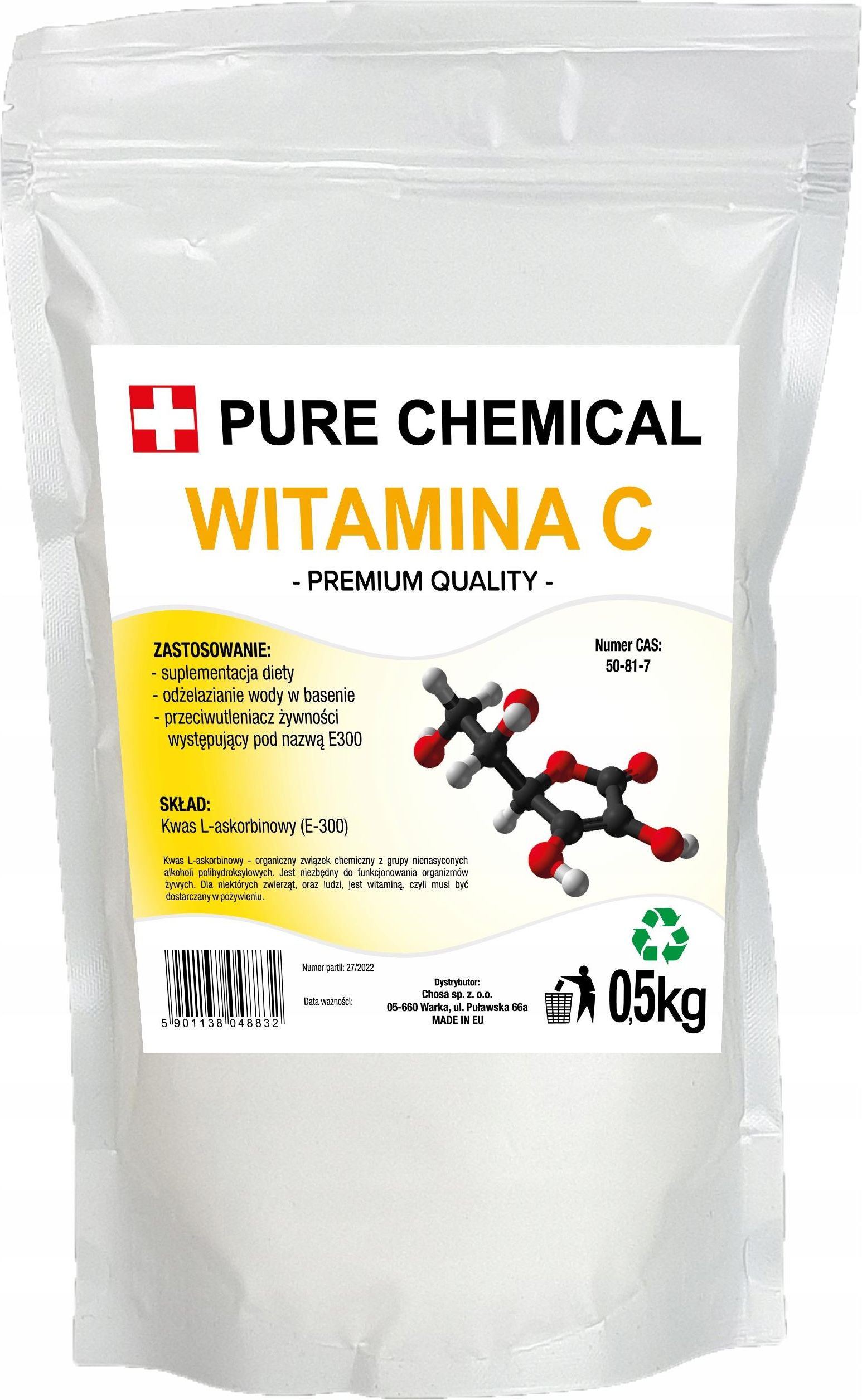 Pure Chemical Witamina C Do Basenu Kwas L Askorbinowy Basen 500G Ceny