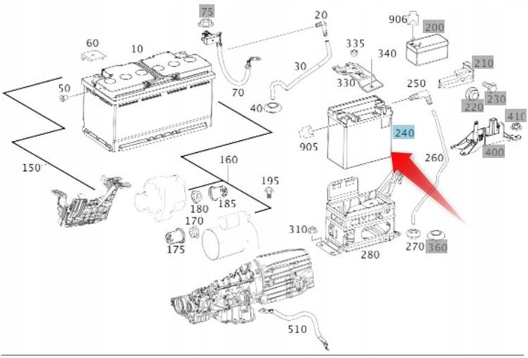 Mercedes Benz Oe Akumulator Mercedes Bateria Dodatkowy Nowy Orygina