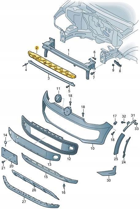 Zderzak do kupienia Volkswagen Oe Absorber Pianka Zderzaka Vw Up Przód