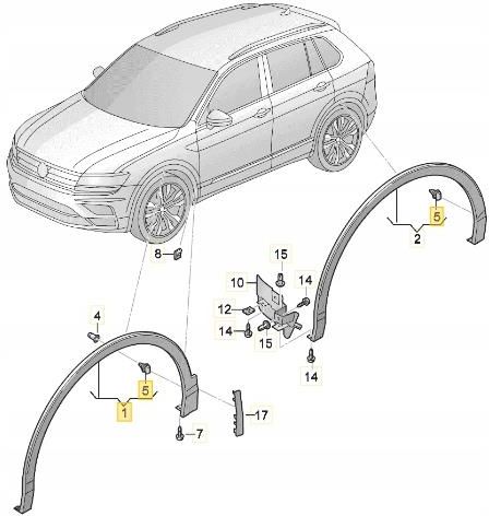 Volkswagen Oe Listwa Nak Adka B Otnika Prz D Vw Tiguan Ii Opinie I