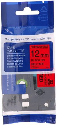 Ptmb Taśma Do Brother Tze-S431 12Mm Czerwona Mocny Klej - zdjęcie 5