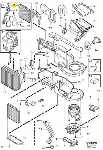 Filtr Kabinowy Volvo Oe Filtr Kabi Volvo S80 V70 Xc70 Xc90 30630755