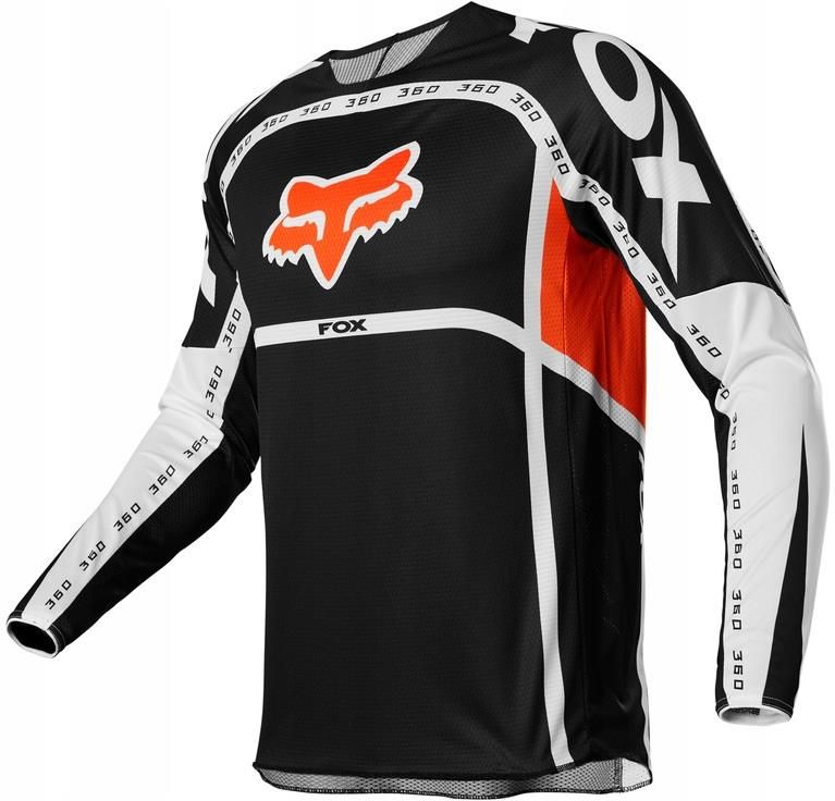 Odzież motocyklowa Fox Bluza 360 Dvide Black White Orange Biały