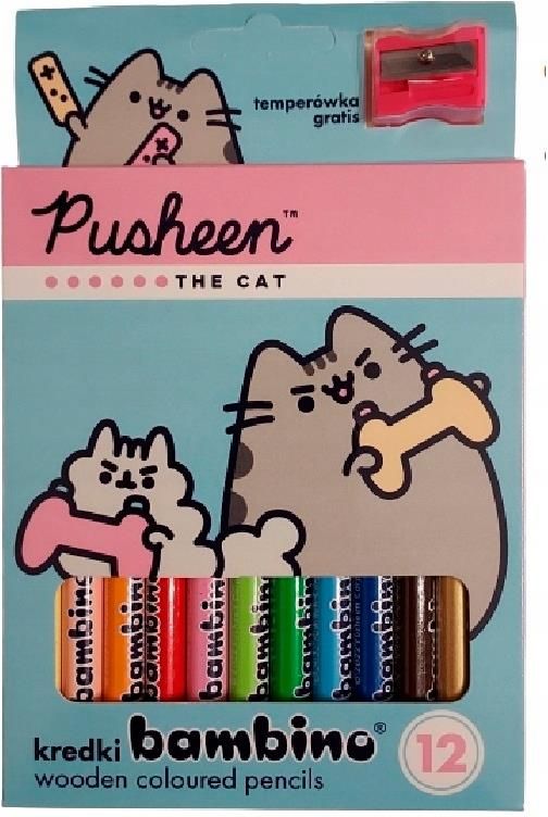 Bambino Kredki Pusheen 12 Sztuk Temperówka Ceny i opinie Ceneo pl