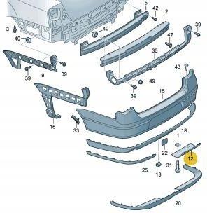 Volkswagen Oe Za Lepka Haka W Zderzaku Tylnym Vw Passat B Sedan