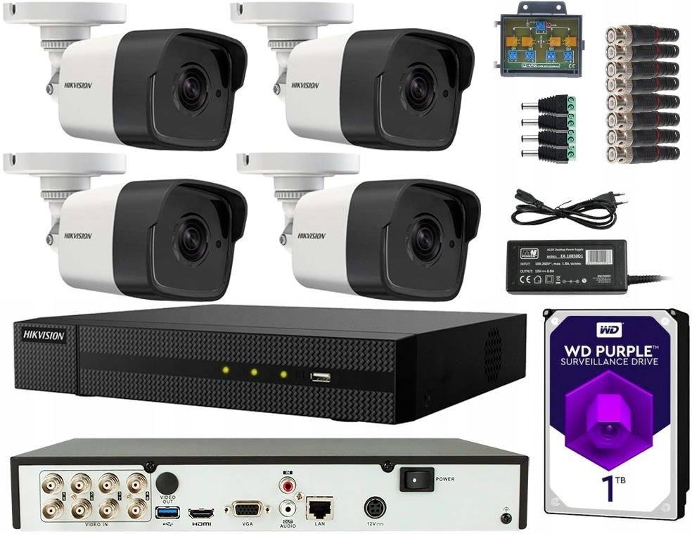 Zestaw Do Monitoringu HIKVISION ZESTAW DO MONITORINGU 4 KAMERY 5MPX TVI