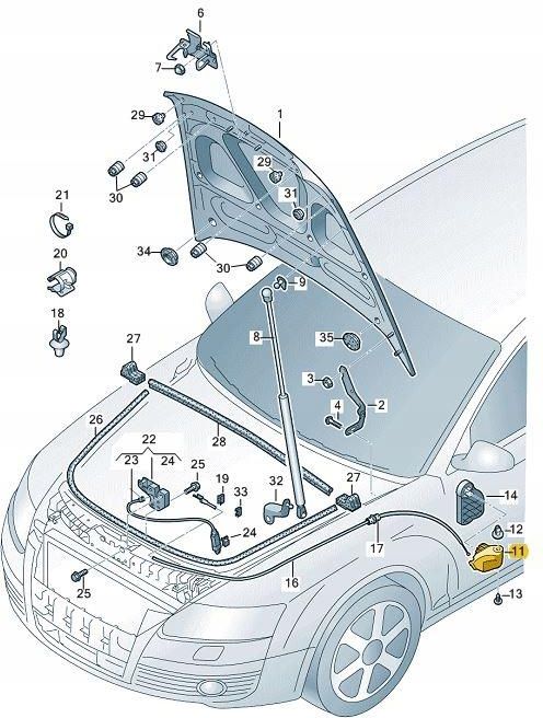 Klamka Samochodowa Audi Oe Wspornik R Czki Linki Otwierania Maski A C