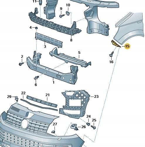 Volkswagen Oe Lizg Prowadnica Zderzaka Vw T Prz D Lewa E B