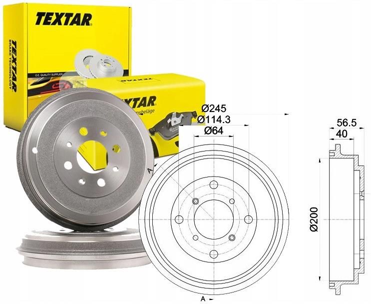 Bęben hamulcowy Komplet Bębnów Hamulcowych Textar 48166 242241 329