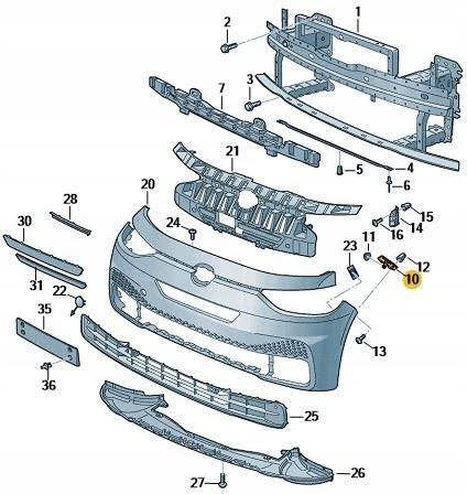 Volkswagen Oe Ślizg Prowadnica Zderzaka Vw Id 3 Przód L 10A807049