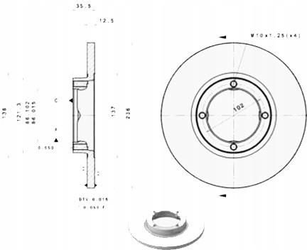 Tarcza Hamulcowa Brembo Tarcze Hamulcowe Szt Chevrolet Matiz Spark