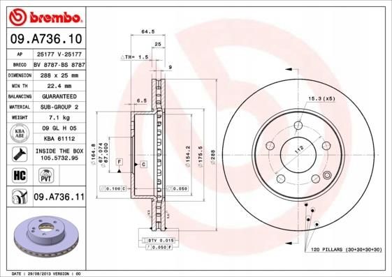 Klocki hamulcowe Brembo Tarcze I Klocki Przód Mercedes C W204 20