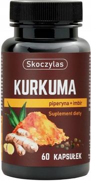 Skoczylas Kurkuma + Piperyna Imbir Resweratrol Kwercetyna 60kaps. - zdjęcie 3