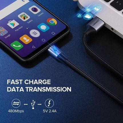 Kabel micro USB UGREEN QC 3.0 2.4A 1m (biały) (6957303861514) - zdjęcie 6
