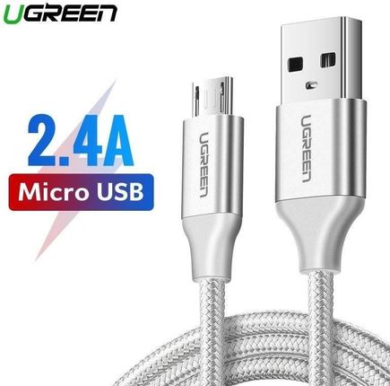 Kabel micro USB UGREEN QC 3.0 2.4A 1m (biały) (6957303861514) - zdjęcie 5