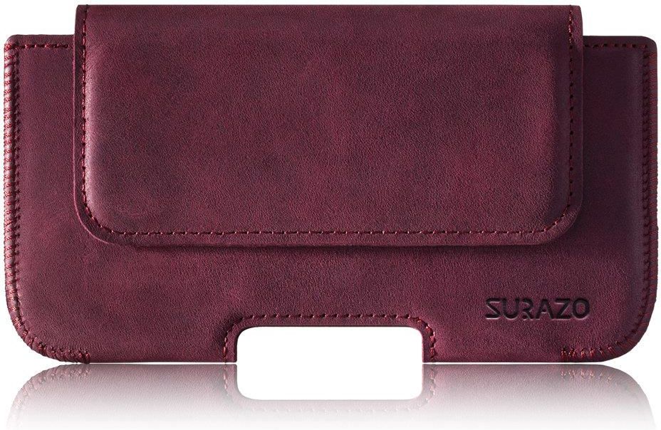 Etui Do Telefonu Surazo Sk Ra Naturalna Belt Case Burgund