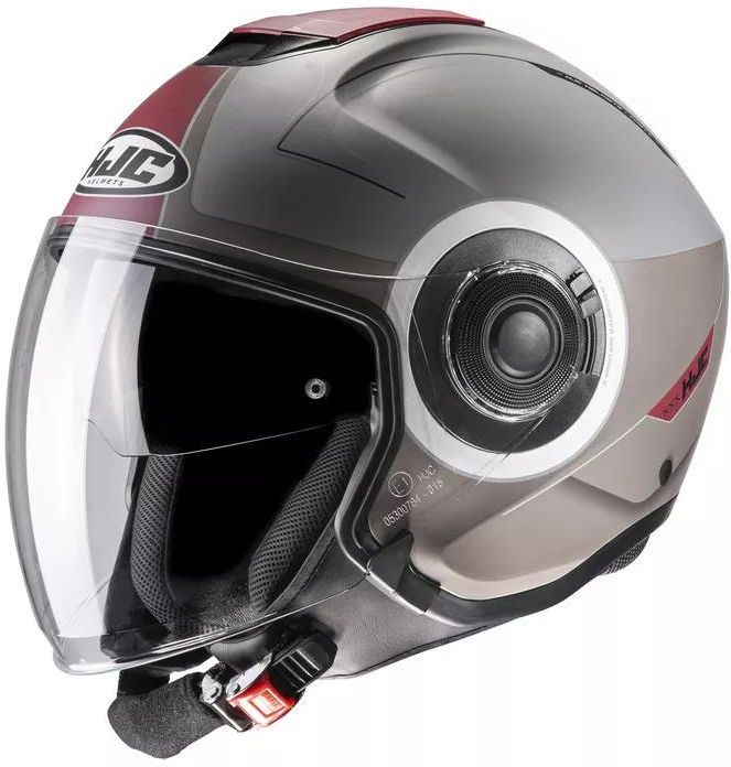 Kask Motocyklowy Hjc Kask Motocykowly Otwarty I40 Szary Czerwony